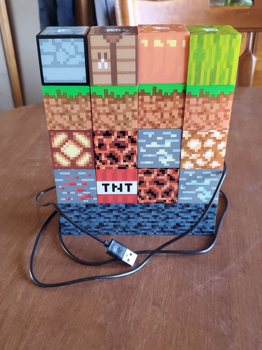 Minecraft Block Stack LED Lamp - Pixel Game Decor